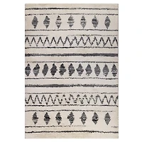 Cream Boho Striped Area Rug, 5x8