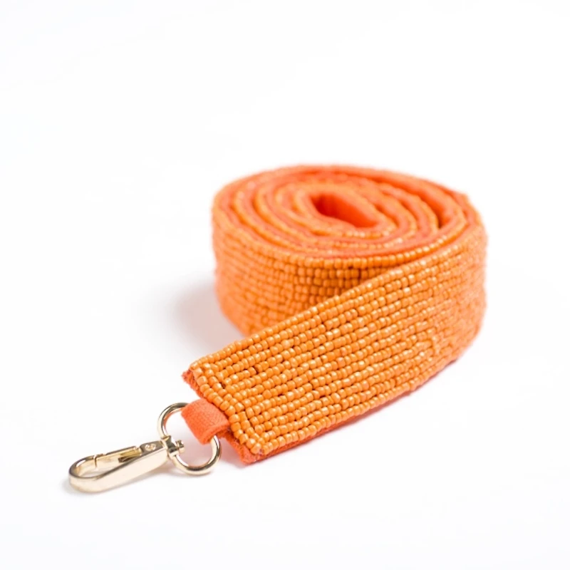 Orange Beaded Purse Strap