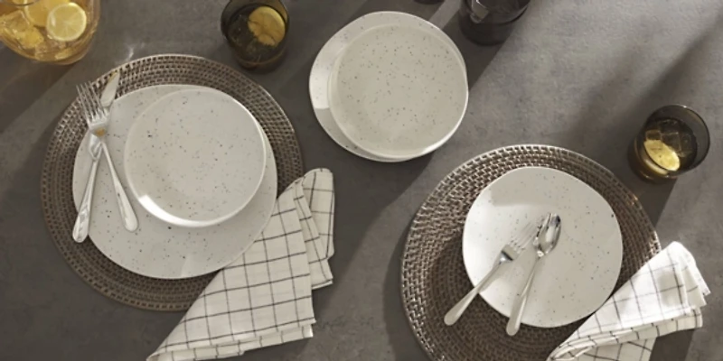 Cream Terrazzo 12-pc. Melamine Dinnerware Set