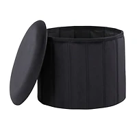 Black Collapsible Storage Ottoman