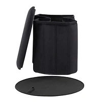 Black Collapsible Storage Ottoman