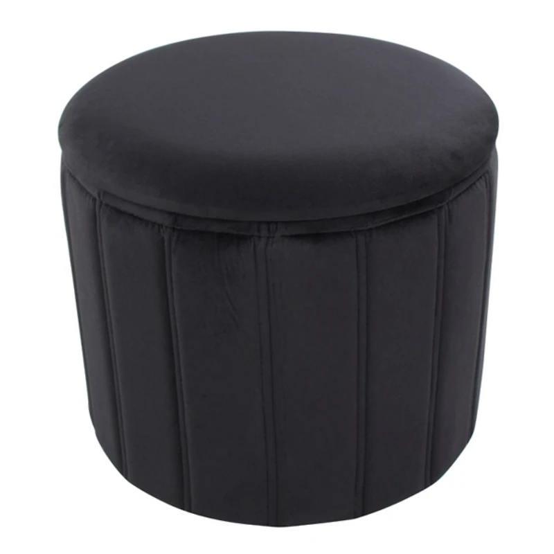 Black Collapsible Storage Ottoman