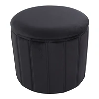 Black Collapsible Storage Ottoman