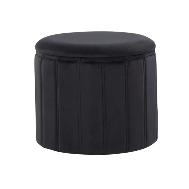 Black Collapsible Storage Ottoman