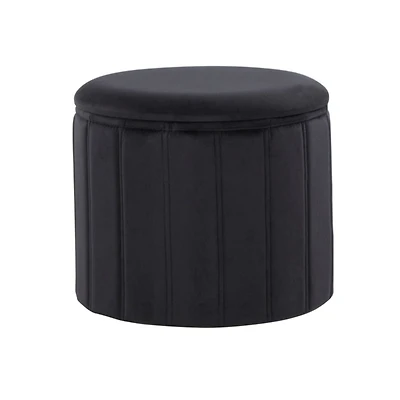 Black Collapsible Storage Ottoman