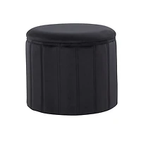 Black Collapsible Storage Ottoman