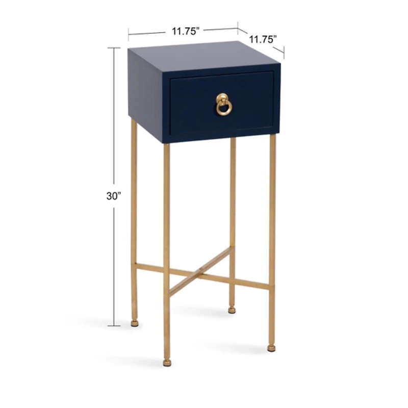 Navy Blue and Gold Glam Accent Table