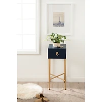 Navy Blue and Gold Glam Accent Table
