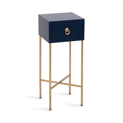 Navy Blue and Gold Glam Accent Table