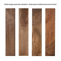 Natural Wood Black Metal Accent Table