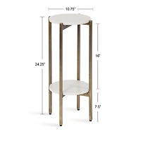 White Marble Gold Accent Table