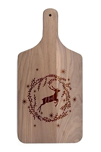 Noel Reindeer Wreath Cutting Board