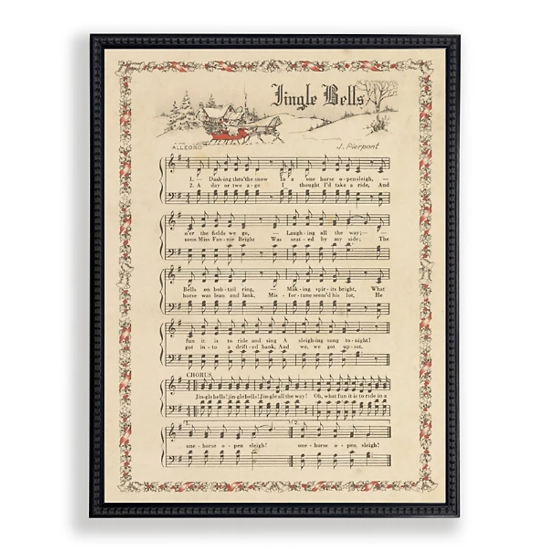 Jingle Bells Christmas Hymn Wall Plaque