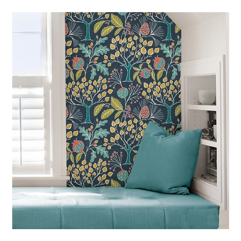Navy Vintage Flora Peel & Stick Wallpaper