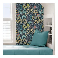 Navy Vintage Flora Peel & Stick Wallpaper