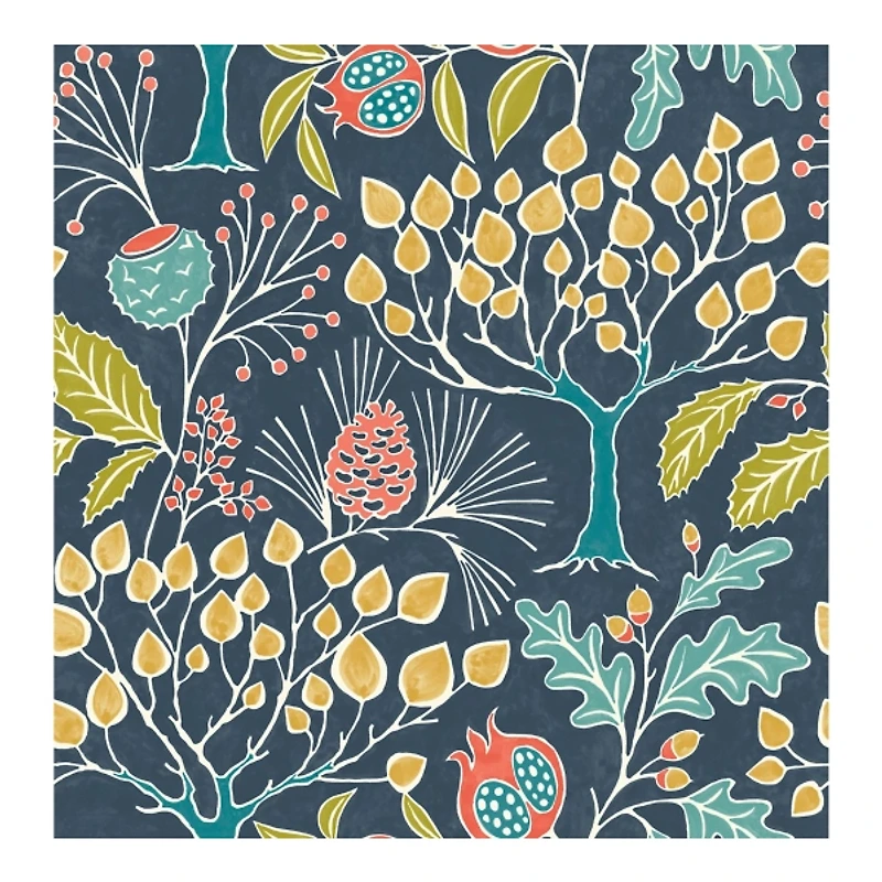 Navy Vintage Flora Peel & Stick Wallpaper