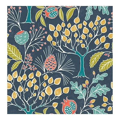 Navy Vintage Flora Peel & Stick Wallpaper