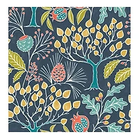 Navy Vintage Flora Peel & Stick Wallpaper