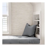 Cream Grassweave Plastic Peel and Stick Wallpaper