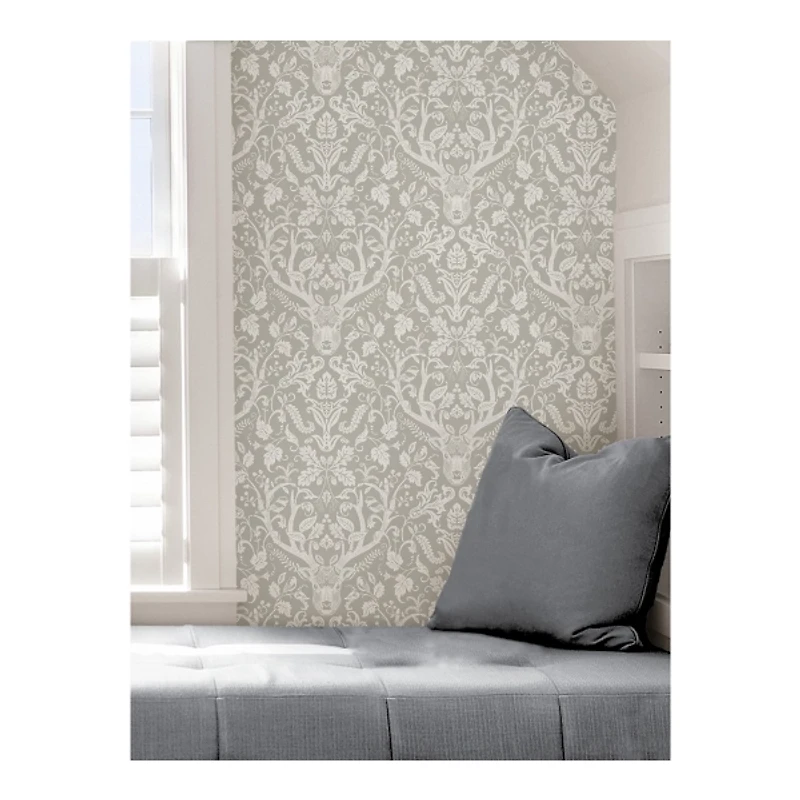Taupe Escape to the Forest Peel & Stick Wallpaper