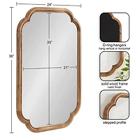Rustic Wood Scallop Wall Mirror