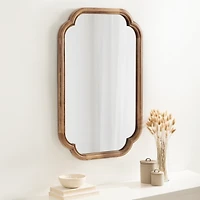 Rustic Wood Scallop Wall Mirror
