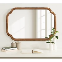 Rustic Wood Scallop Wall Mirror