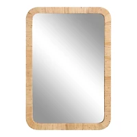 Natural Rattan Rounded Rectangle Wall Mirror