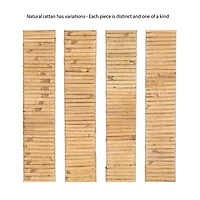 Natural Rattan Rounded Rectangle Wall Mirror