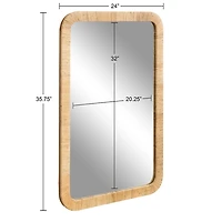 Natural Rattan Rounded Rectangle Wall Mirror