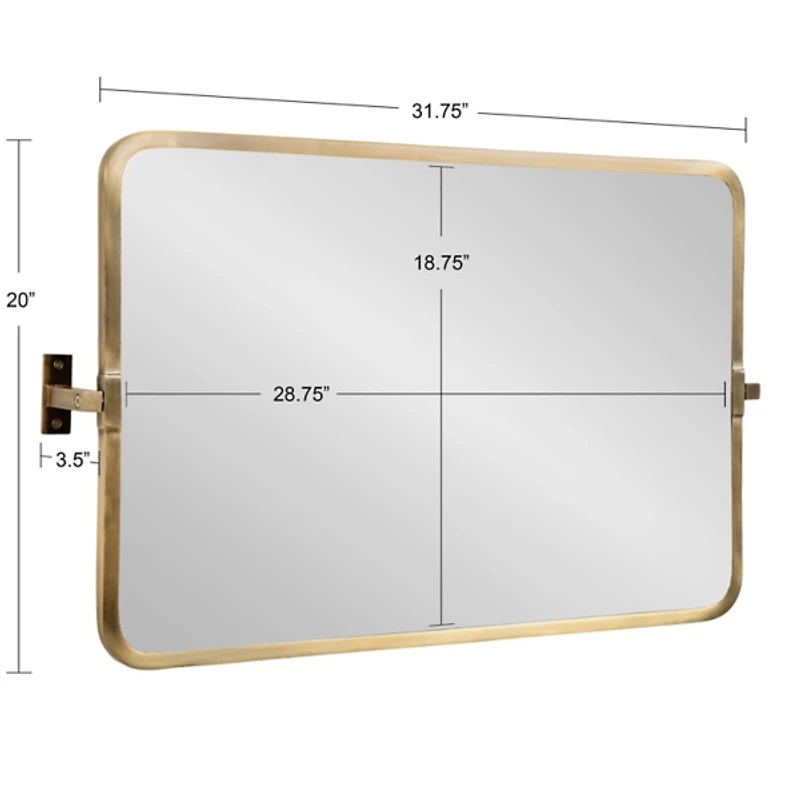 Gold Rectangle Pivot Wall Mirror
