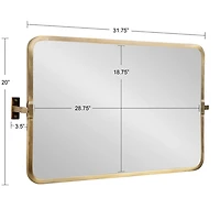 Gold Rectangle Pivot Wall Mirror