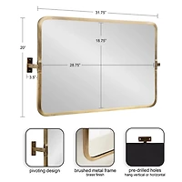 Gold Rectangle Pivot Wall Mirror