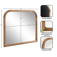 Rustic Brown Wide Arch Wall Mirror