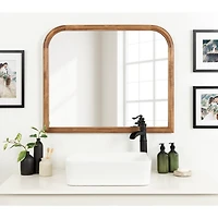 Rustic Brown Wide Arch Wall Mirror