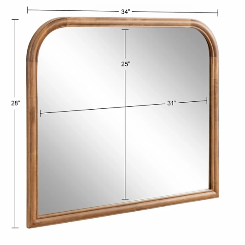 Rustic Brown Wide Arch Wall Mirror