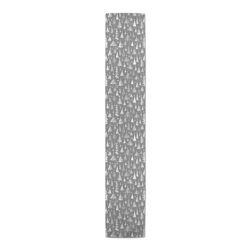 Gray Sketched Trees Table Runner, 90 in.