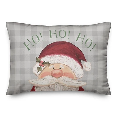 Plaid Ho Ho Ho Santa Claus Pillow