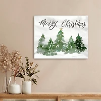 Merry Christmas Trees Canvas Art Print