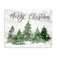 Merry Christmas Trees Canvas Art Print