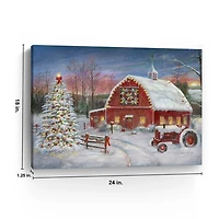 Christmas Cozy Barn Canvas Art Print