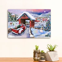 Snowy Christmas Road Trip Canvas Art Print
