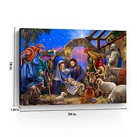 Bright Nativity Scene Canvas Art Print, 18x24