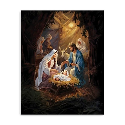 Warm Nativity Scene Canvas Art Print, 16x20 in.
