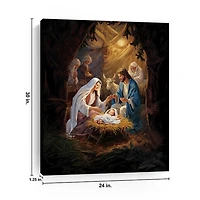Warm Nativity Scene Canvas Art Print, 24x30 in.