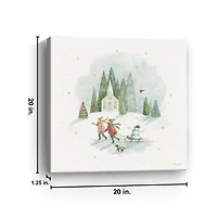 Skating Winter Wonderland Canvas Art Print