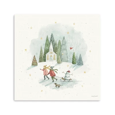 Skating Winter Wonderland Canvas Art Print