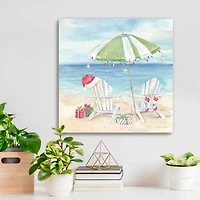 Christmas on the Beach Canvas Art Print, 20x20 in.