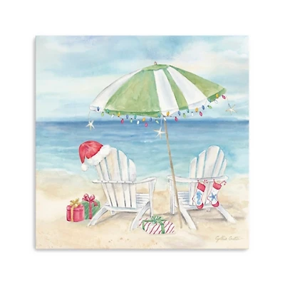 Christmas on the Beach Canvas Art Print, 30x30 in.