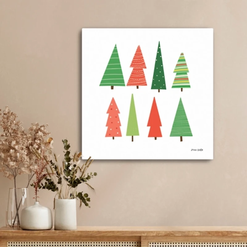 Patterned Christmas Trees Canvas Art Print